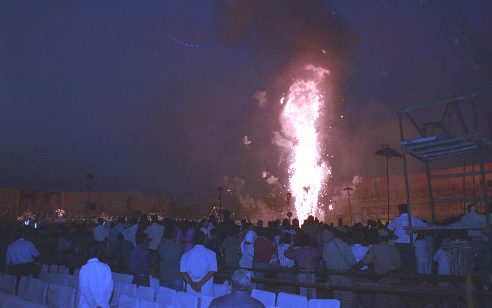 Ravana effigy burning during Dussehra celebrations